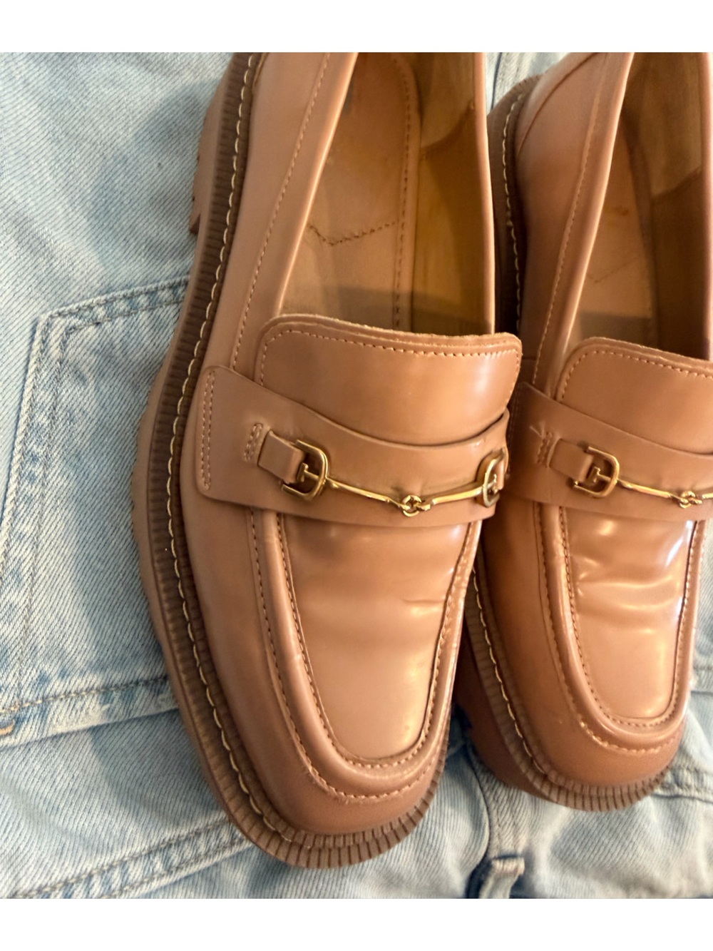 Sam Edelman Tan Leather Bit Loafers